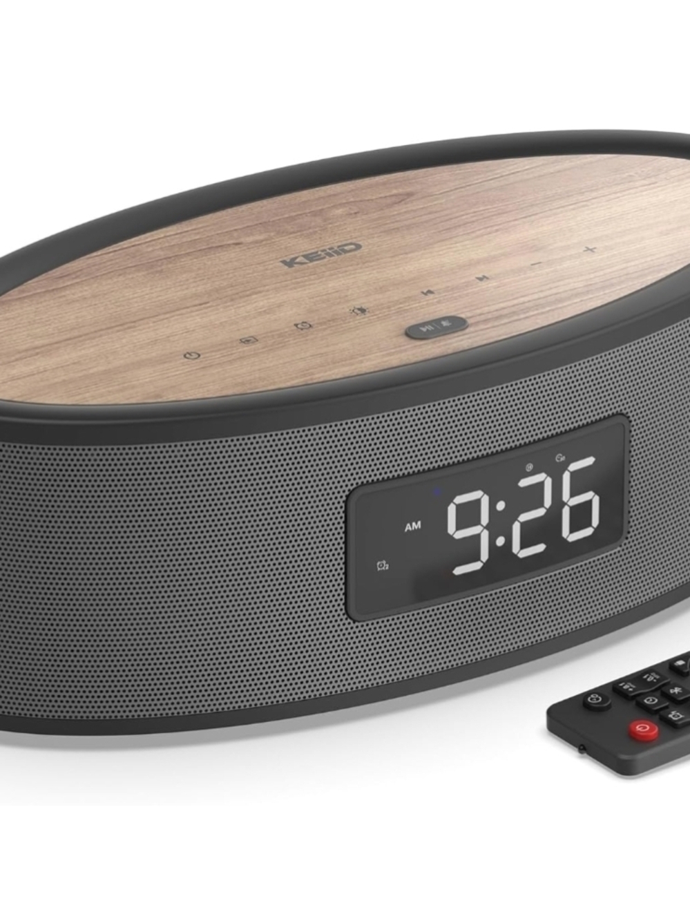 KEiiD KD-B02  Multimedia Speaker For Home Gray‎ With Wood Grain Top NEW/OPEN BOX